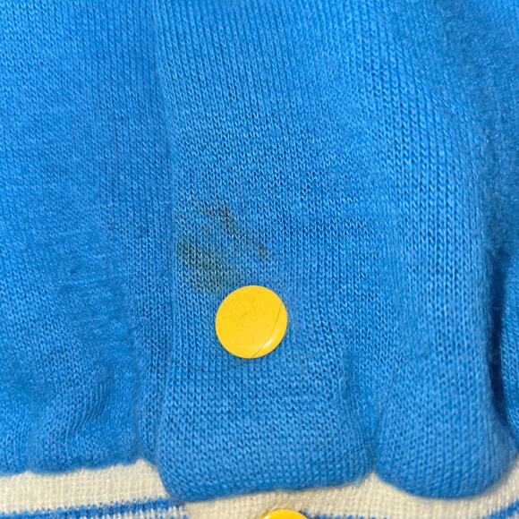 Vintage Toddler Blue Striped Jogger Outfit Acrylic 3T Sweat Jacket and Pants - Picture 6 of 12